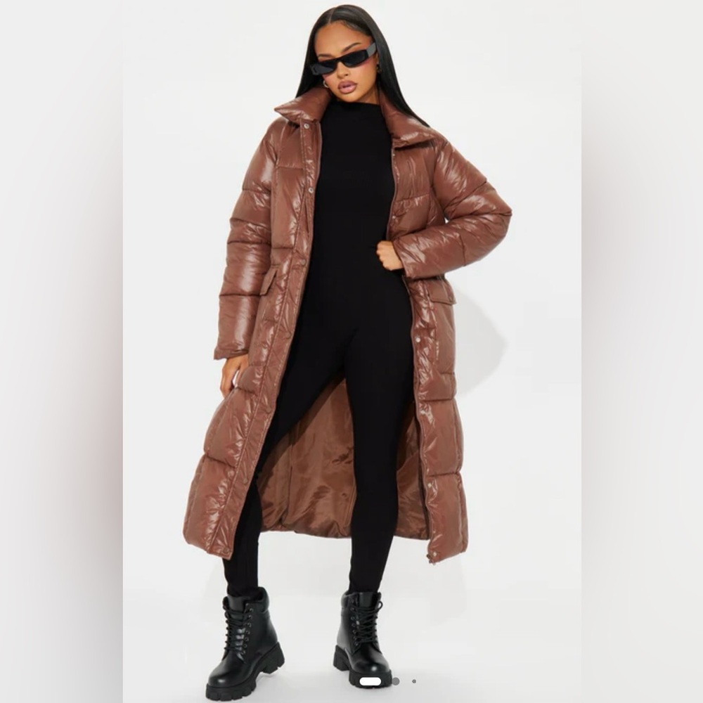 🤎Fashion Nova Chocolate Brown Puffer Jacket